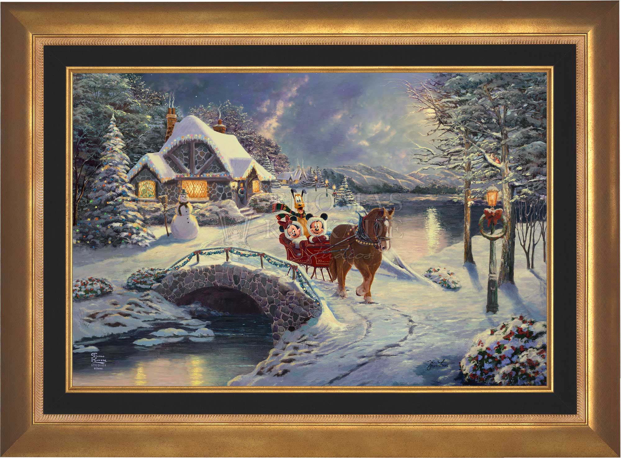 Disney Mickey and Minnie Evening Sleigh Ride - Jewel Edition Art