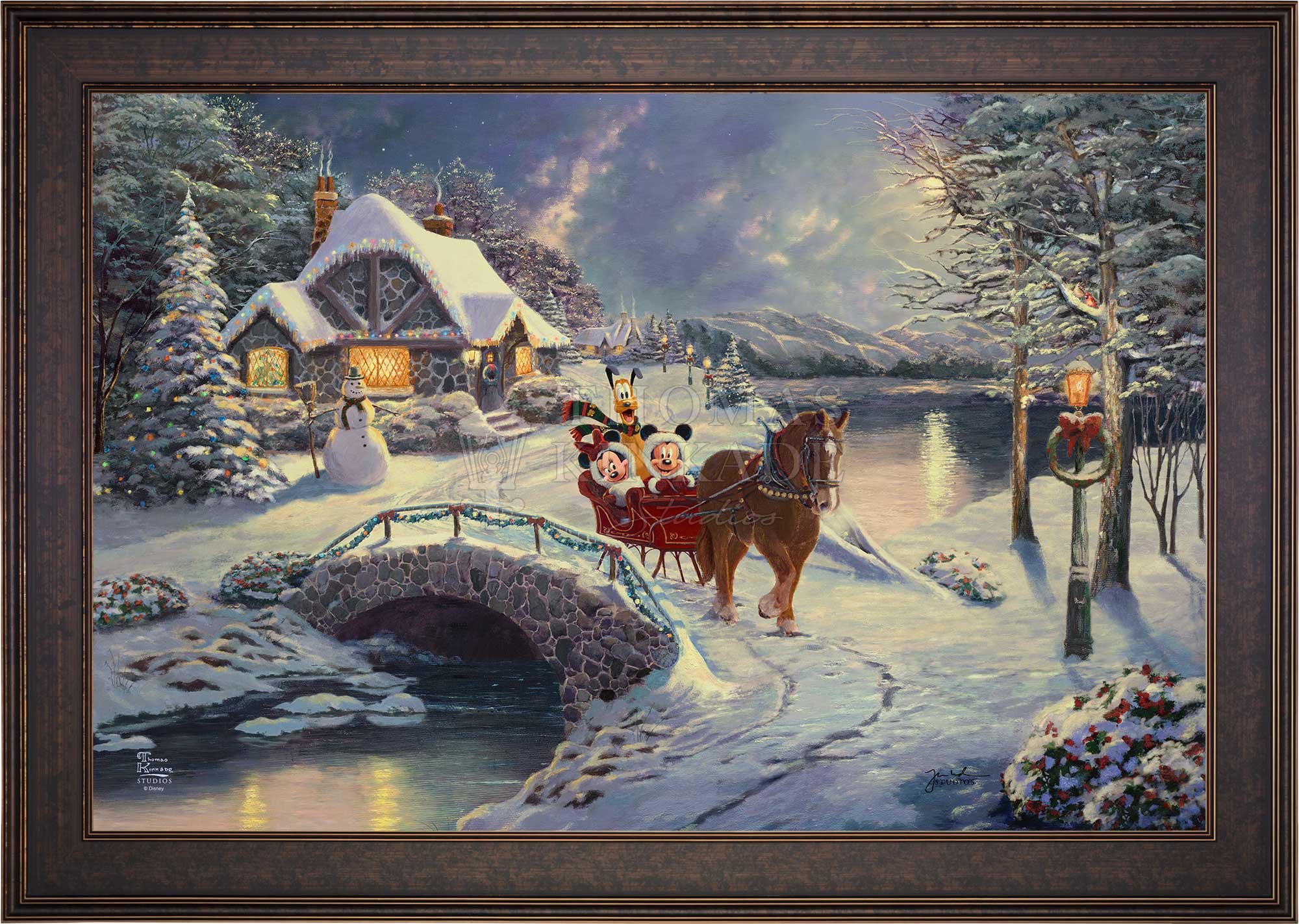 Disney Mickey and Minnie Evening Sleigh Ride - Jewel Edition Art