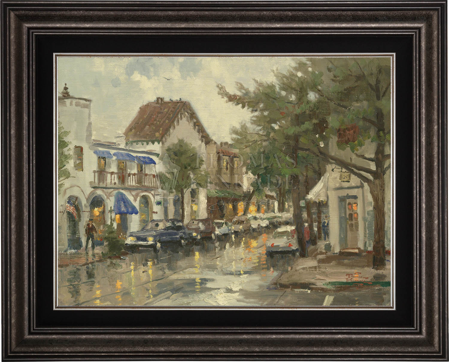 Rainy Day In Carmel Limited Edition Canvas Thomas Kinkade Studios   Canvas Raiday Drkptr 