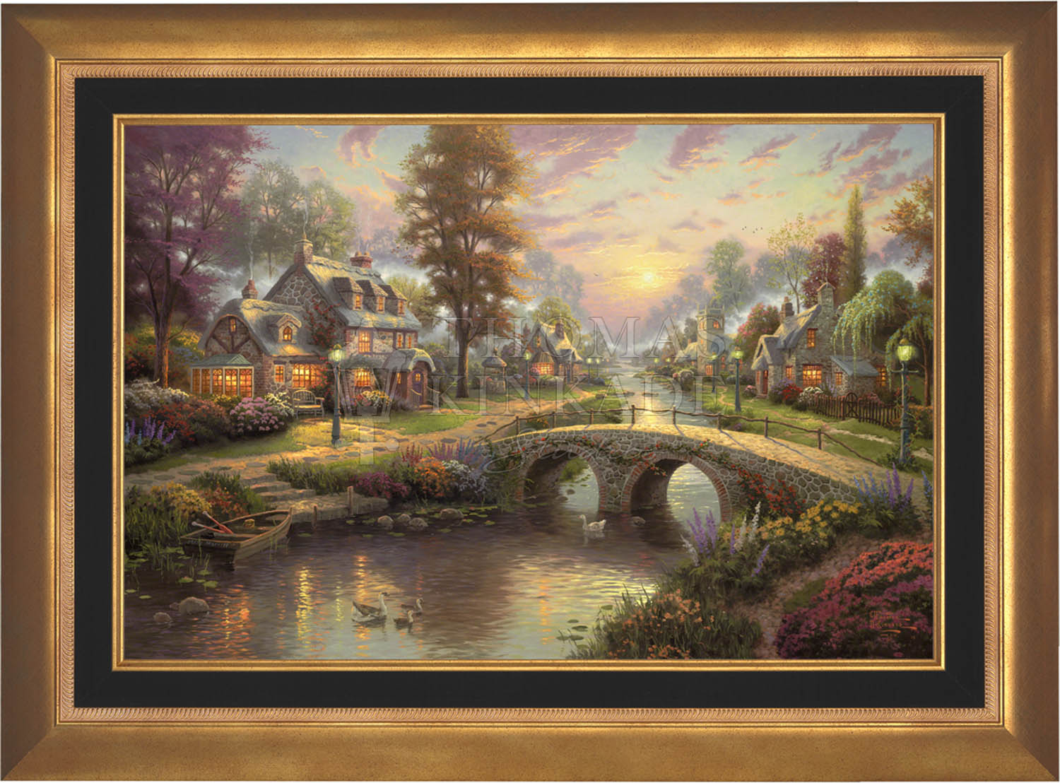 Sunset On Lamplight Lane Limited Edition English Village Canvas Art sunset-on-lamplight-lane-limited-edition-english-village-canvas-art
