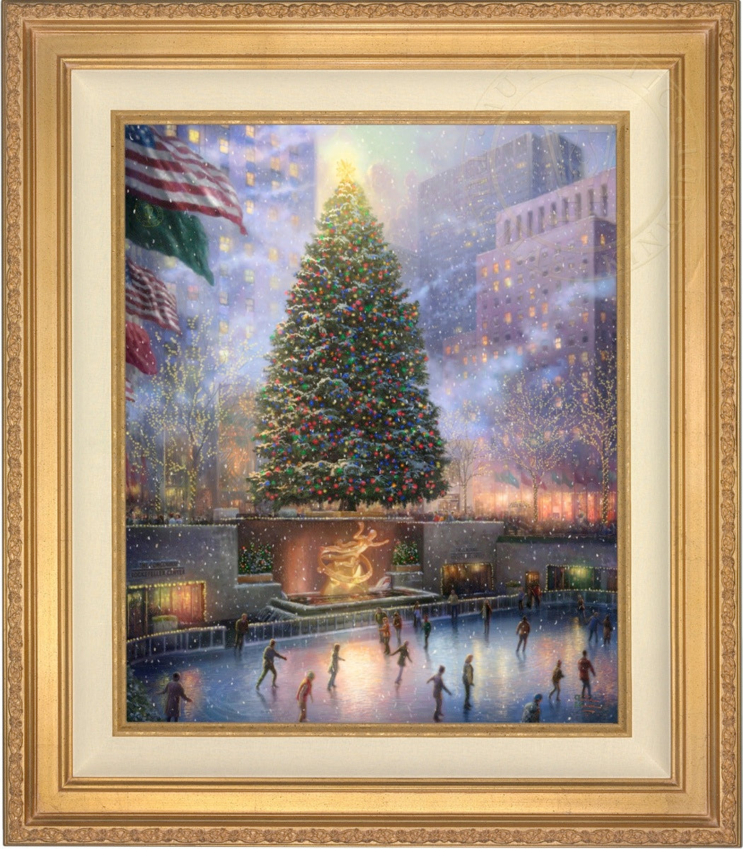 thomas kinkade christmas tree paintings