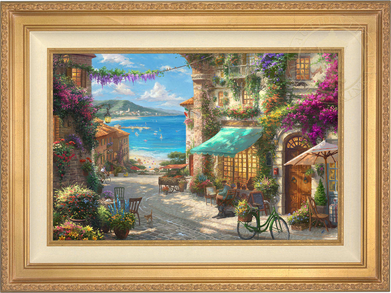 Thomas Kinkade Studios Italian Cafe 14 x 14 Gallery Wrapped Canvas-