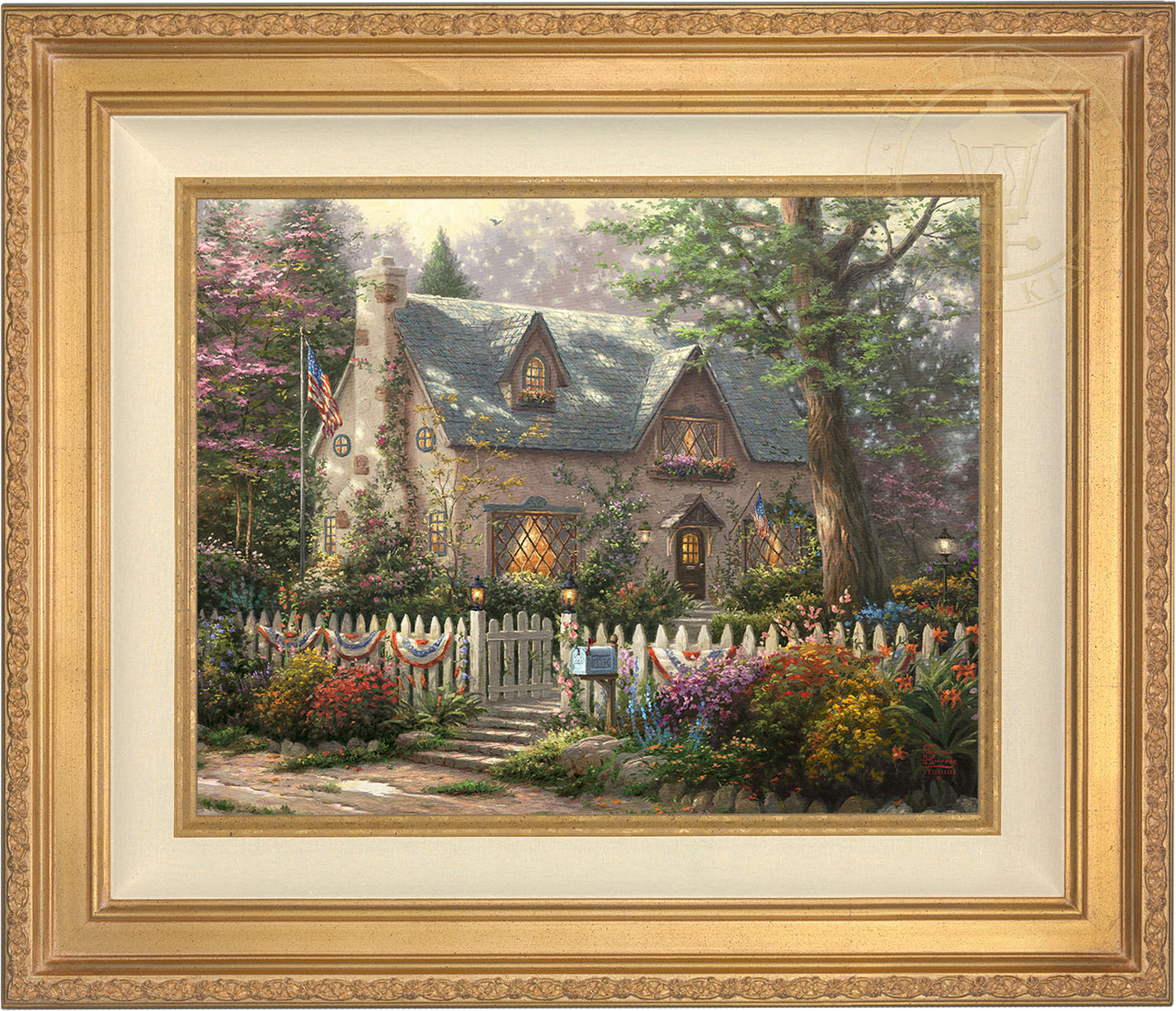 Liberty Lane Cottage Limited Edition Canvas Thomas Kinkade Studios liberty-lane-cottage-limited-edition-canvas-thomas-kinkade-studios