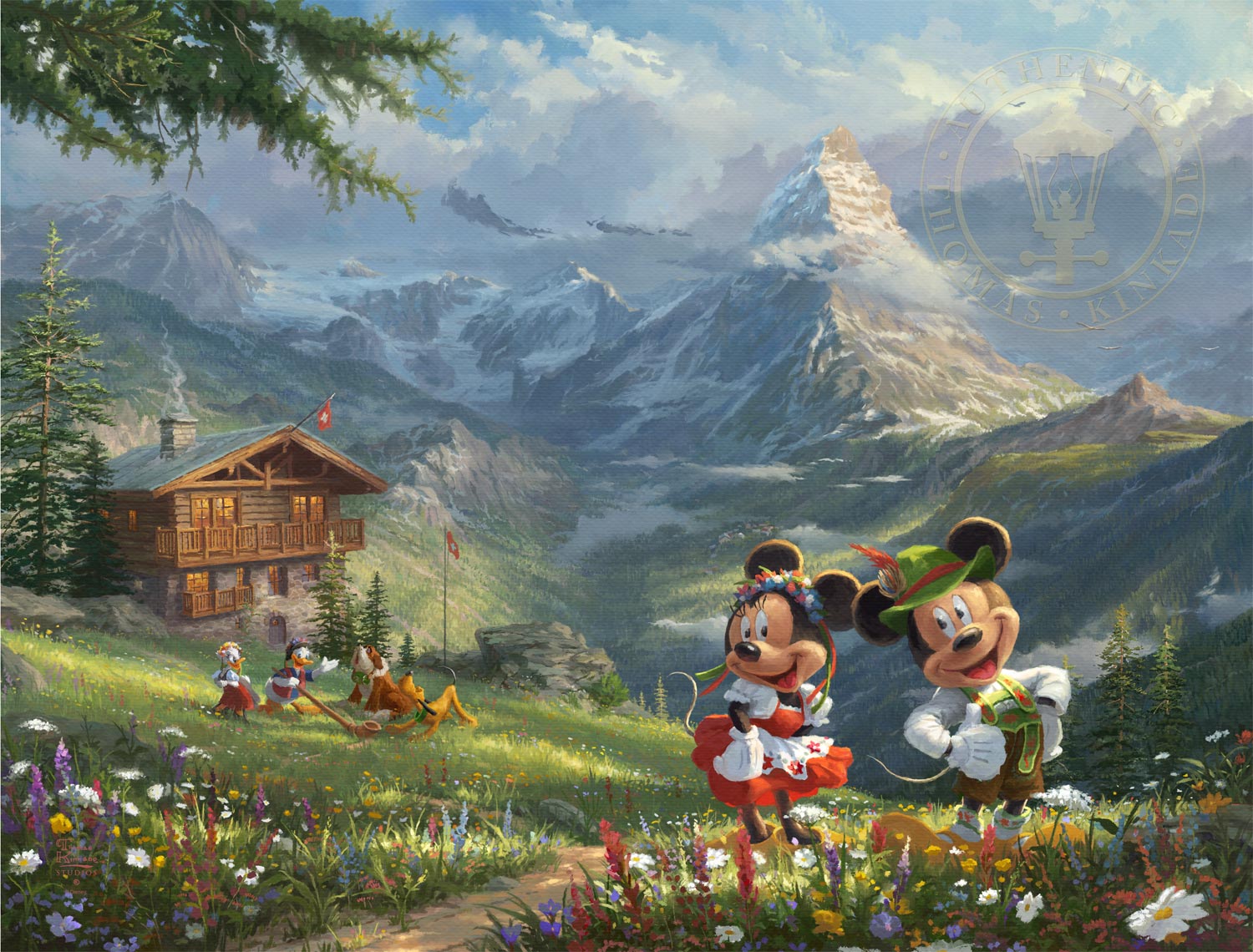 Disney Mickey and Minnie in the Alps - Limited Edition Canvas 