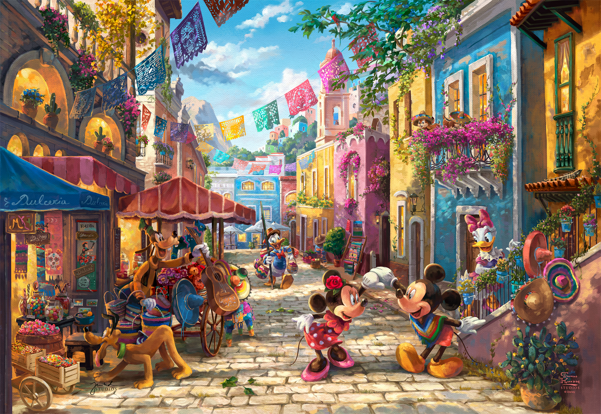 NEW* Thomas Kinkade-Disney: Mickey and Minnie in Mexico 6000 Piece