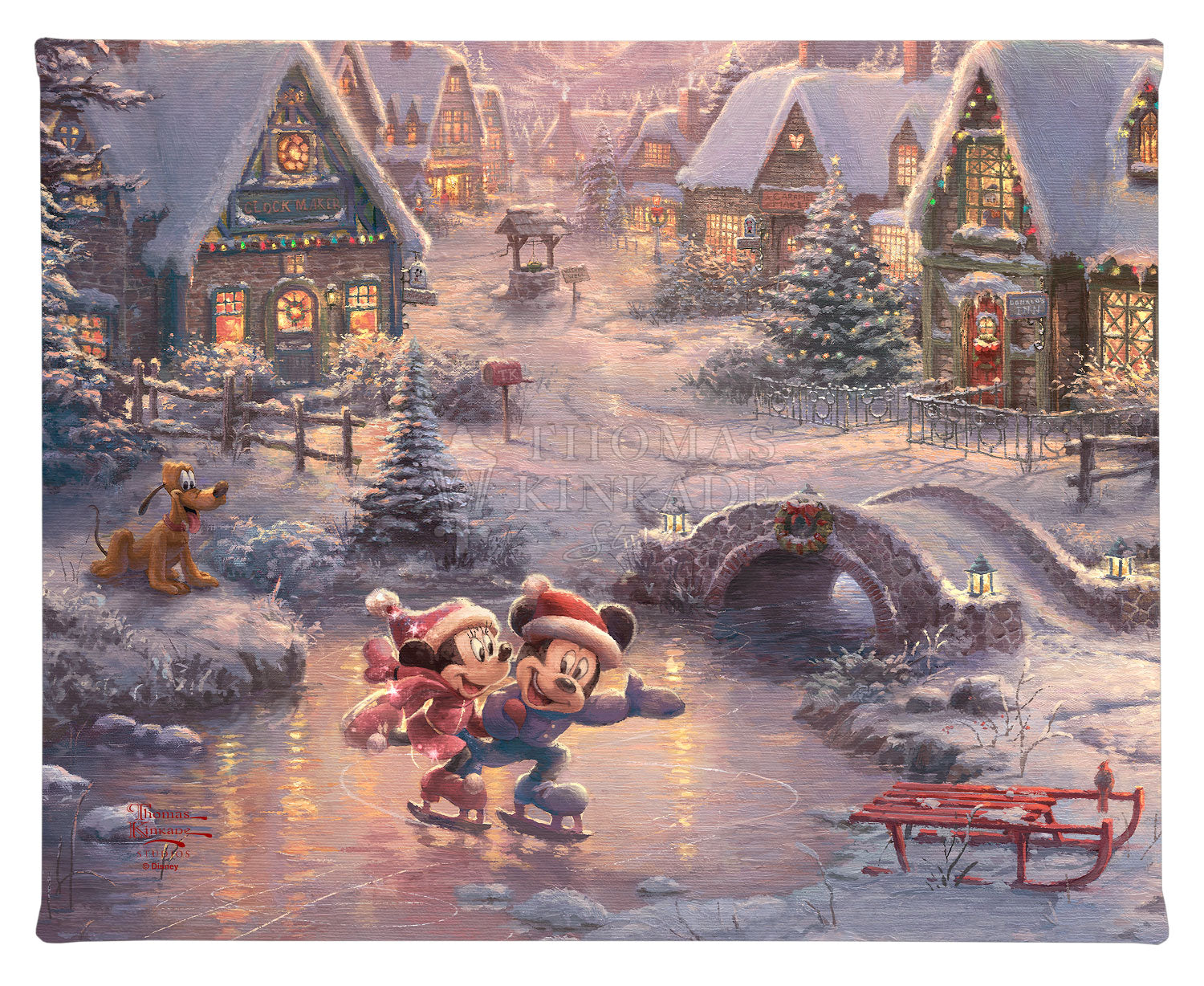 Disney Mickey and Minnie - Sweetheart Holiday - 8" x 10" Gallery Wrapp ...