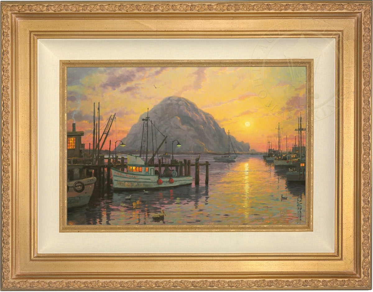 Morro Bay At Sunset Limited Edition Canvas Thomas Kinkade Studios   Morbay 12x18 Antgld10 