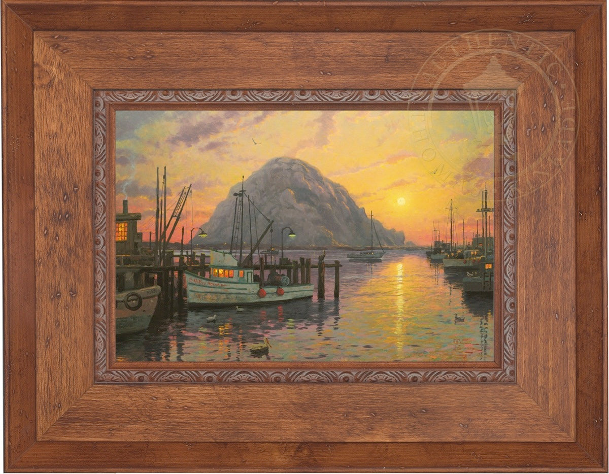 Morro Bay At Sunset Limited Edition Canvas Thomas Kinkade Studios   Morbay 12x18 Rusand10 