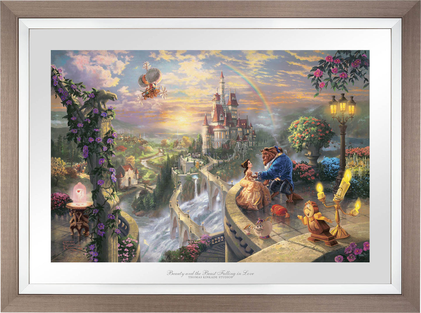 Thomas Kinkade Studios - Disney Beauty and The Beast's Winter Enchantment - Jewel Edition Art 18 x 27 / JE / Unframed
