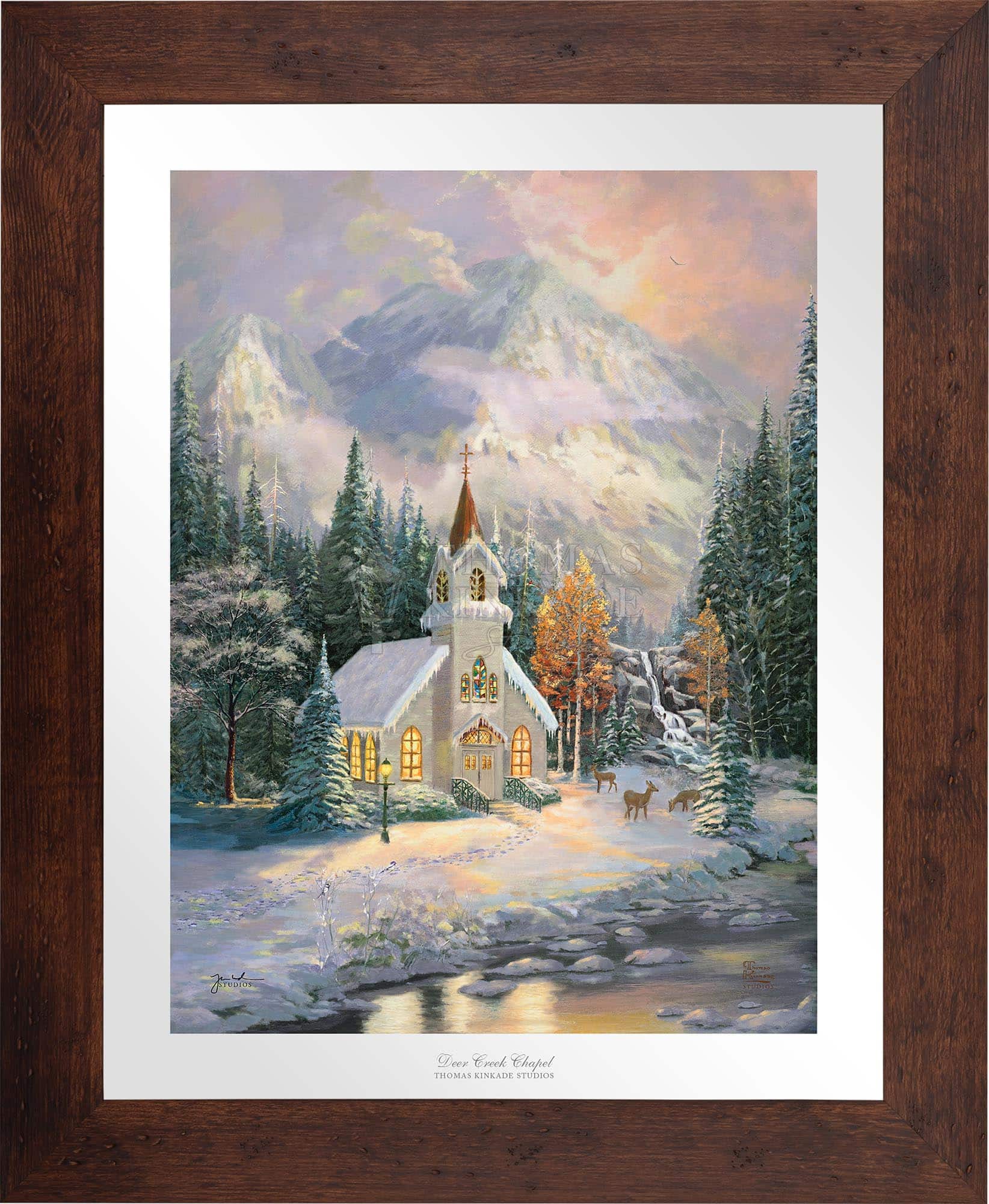 Deer Creek Chapel - Limited Edition Paper – Thomas Kinkade Studios