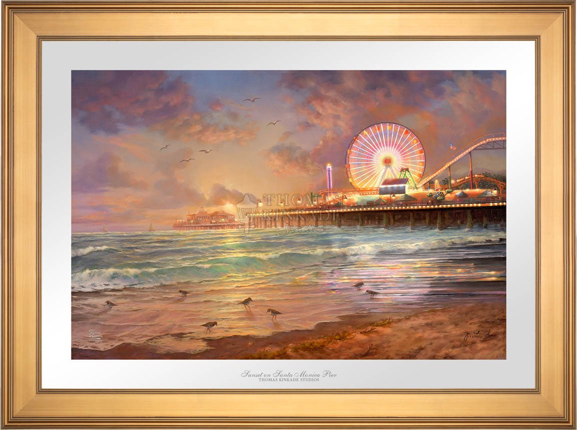 Aerial beach photograph, top Santa Monica print, Pacific Ocean photograph, ferris wheel print, discounted print set, gallery wall art