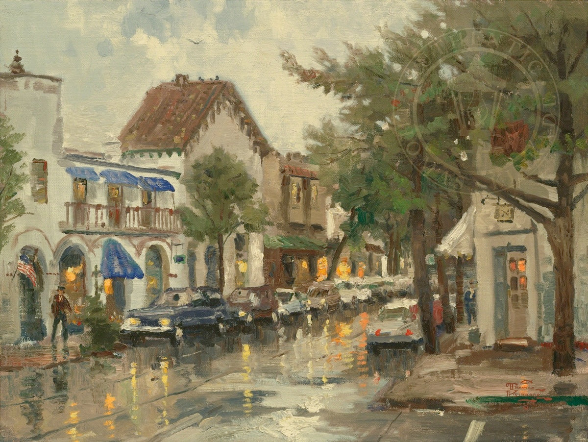 Rainy Day In Carmel Limited Edition Canvas Thomas Kinkade Studios   Raiday5 