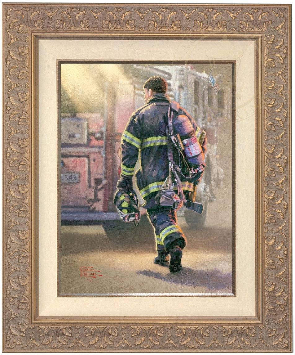 Fireman Rescue, is an Acrylic Painting on an 11x14 Inch Unframed Canvas  Board. 