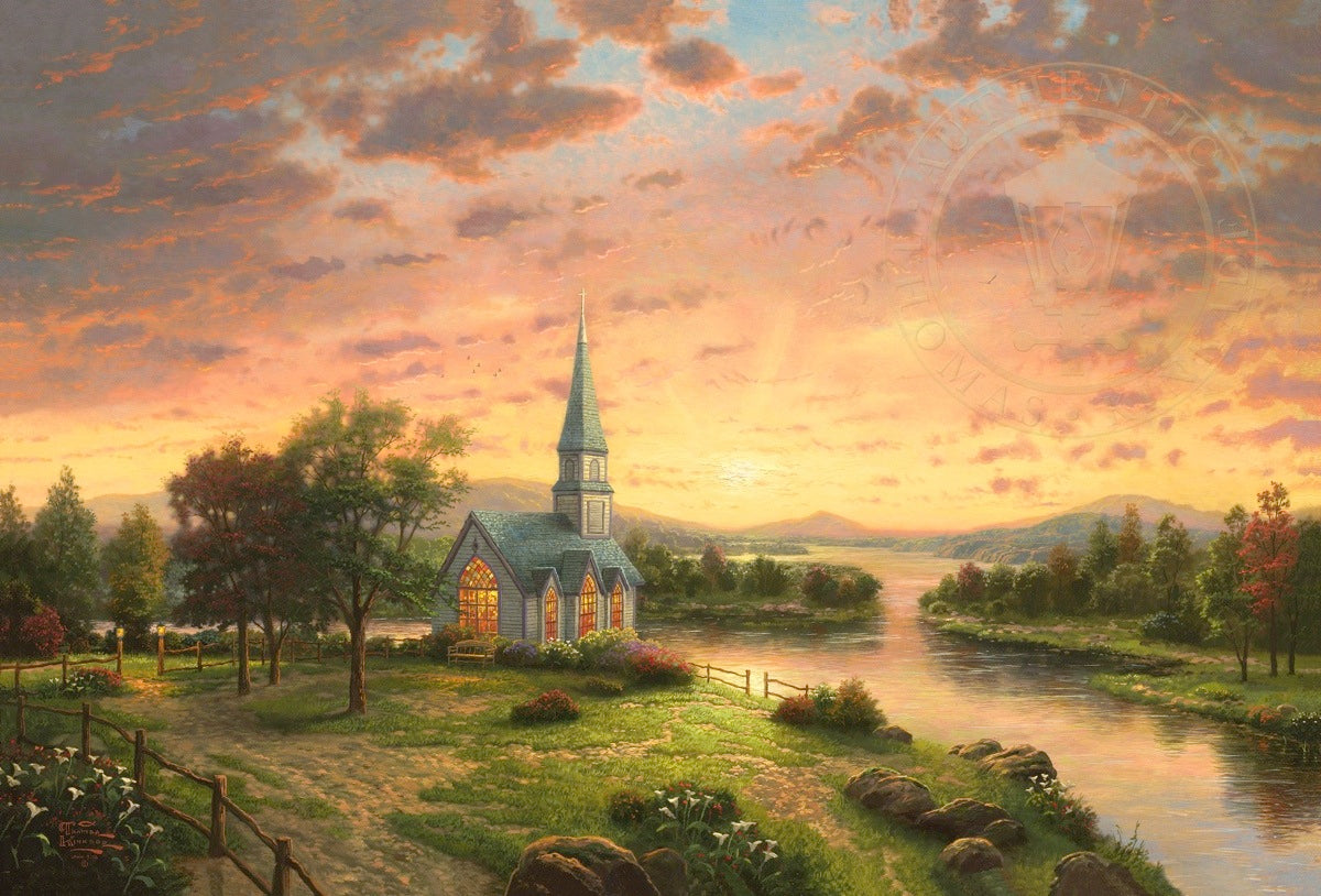 Sunrise Framed Art by deals Thomas Kinkade