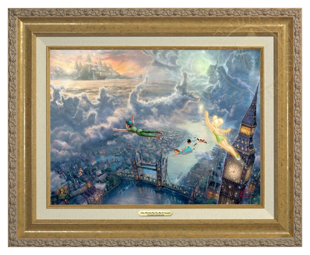 Disney Tinker Bell and Peter Pan Fly to Neverland - Canvas