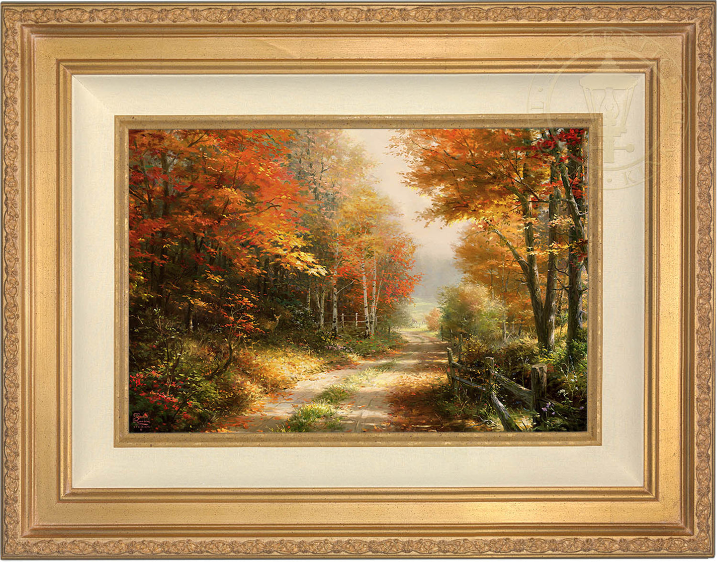 A Walk Down Autumn Lane - Limited Edition Canvas – Thomas Kinkade Studios