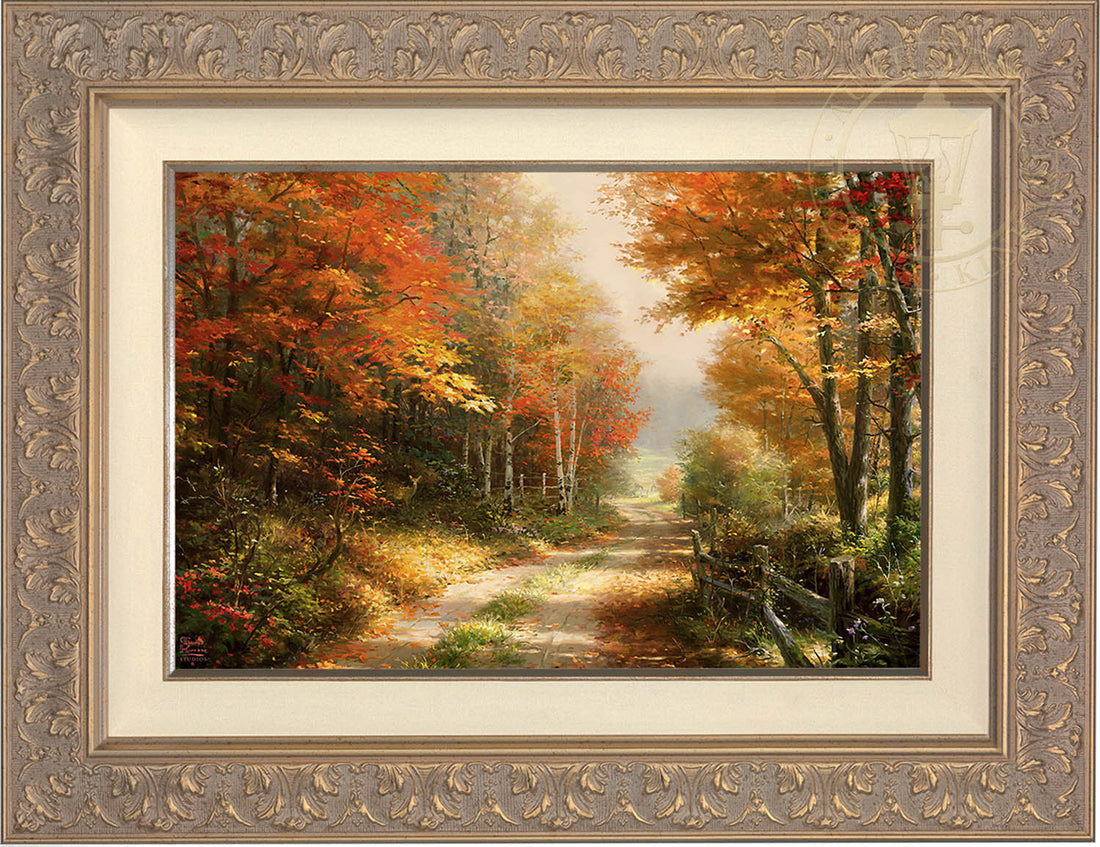 A Walk Down Autumn Lane - Limited Edition Canvas – Thomas Kinkade Studios